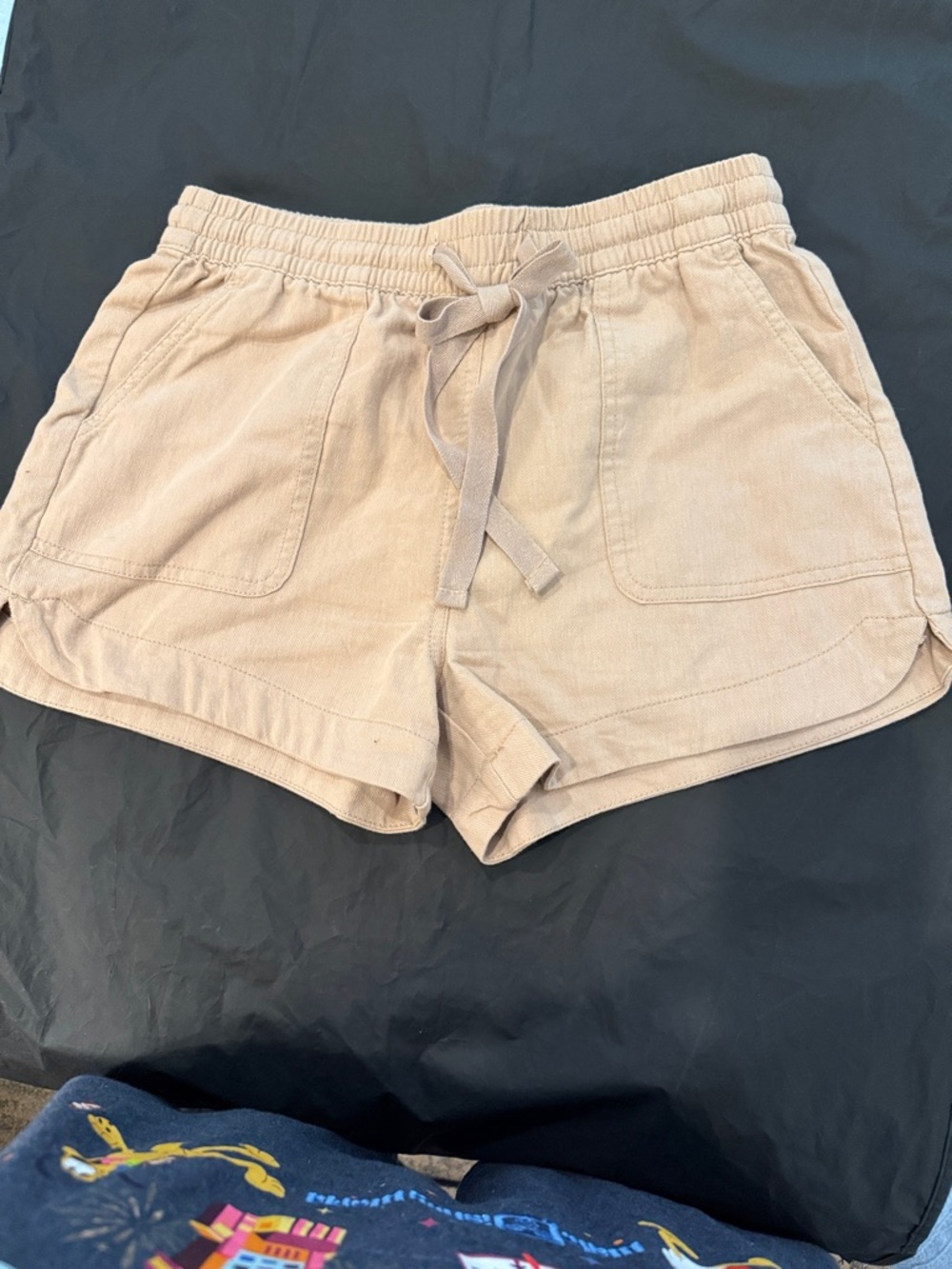 Casual Drawstring Women's Shorts in Light Beige